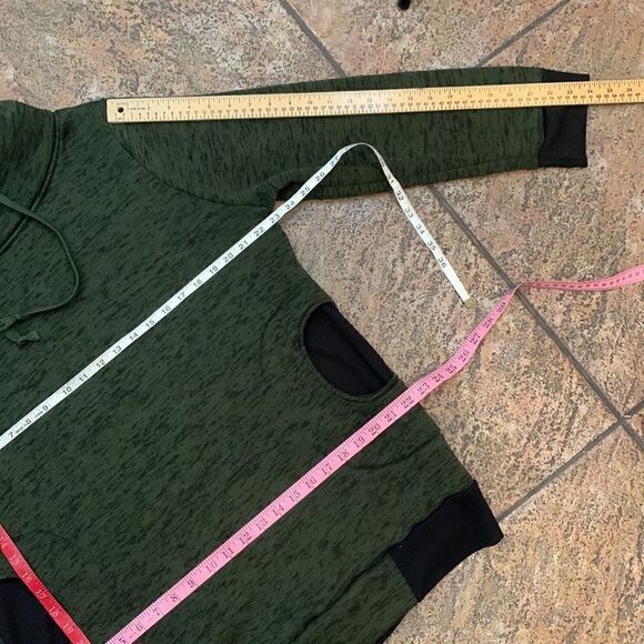 Jonathan Martin For Her 2X Green Black Cowl Tie Neck Front Pockets Polyester - Picture 9 of 9